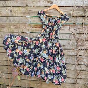 Boho Off-Shoulder Flowy Skirt Floral Sun Dress